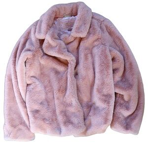 Minky Pink Faux Fur Coat